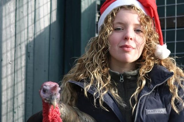 Jenny Mark the manager at St.Bernard's Animal Sanctuary at Old Whittington rescued a pair of turkeys destined for the chop in 2003 and named the birds Nicholas and Noelle