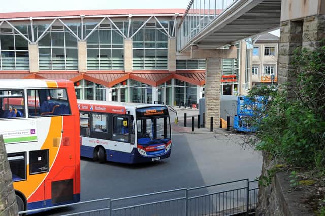 Buses at Mansfield Bus Station.