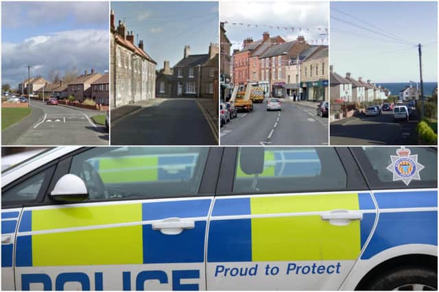 Some of the streets where most reported crime is said by Home Office figures to have taken place across the Alnwick, Berwick and Morpeth areas of Northumberland during July.