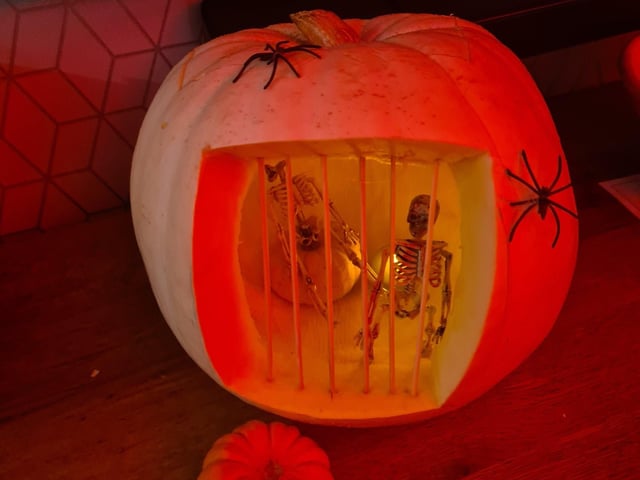 Well done Miley Dawson, aged 11, from Warsop, who spent her Sunday carving this creative pumpkin.
