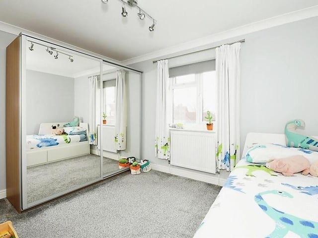 Bedroom number three is ideal for a child. It is a good size, with space for wardrobes.