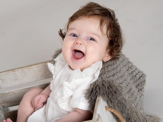 This photo of Ivy-May, four months, was sent to us by Kayleigh Peace