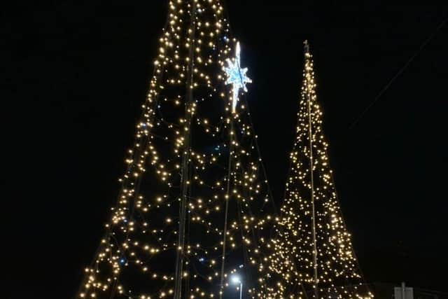 A display at Selston Co-op last Christmas, which includes a star that was lit to pay respect to all those who had lost their lives because of Covid-19.