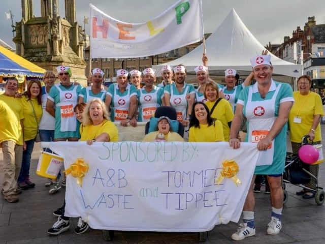 Bed pushers at the 2016 Mansfield 10k.