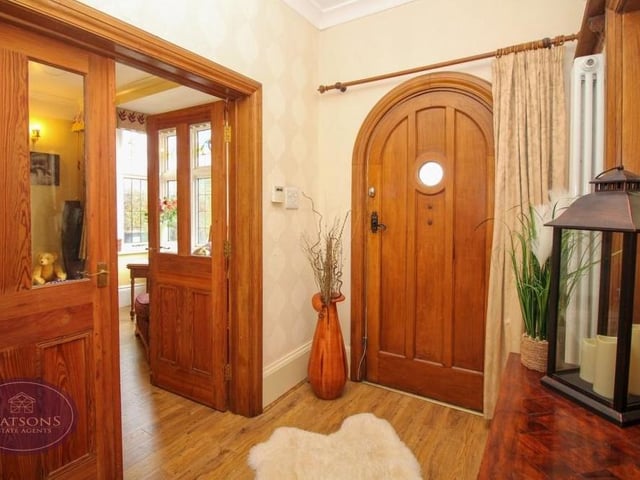 Back to the main house itself now, and the entrance hall, which leads directly into the sitting room and downstairs toilet, epitomises the character of the £750,000 Kimberley property.