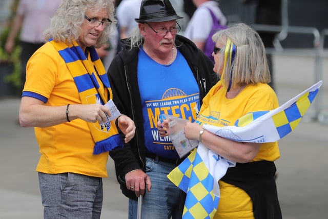 Mansfield Town fans outside Wembley.