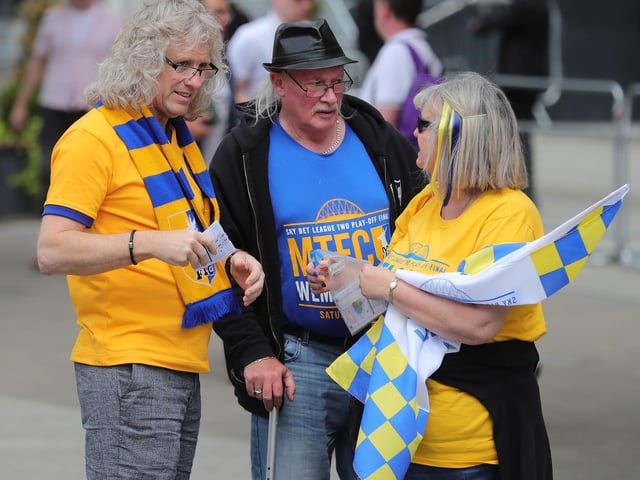 Mansfield Town fans outside Wembley.