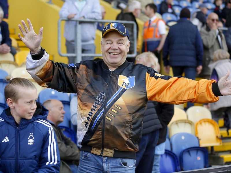 Mansfield Town fans ahead of the win over Barrow.