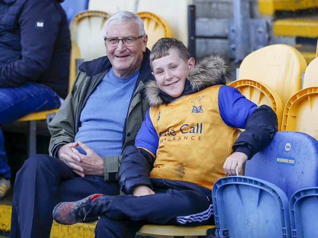 Stags fans during the Sky Bet League 2 match against Swindon Town