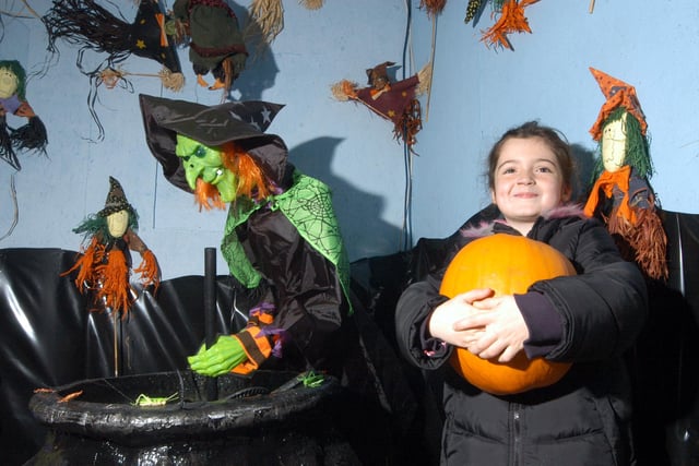 Krystyna Bell pictured in the White Post Farm Halloween Barn during her visit in 2006