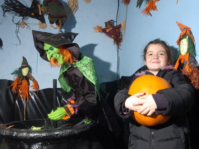 Krystyna Bell pictured in the White Post Farm Halloween Barn during her visit in 2006