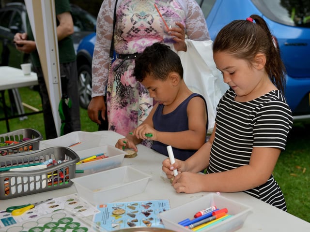 Mansfield Summer Festival at Titchfield Park, learning about nature with the Maun Conservation Group are Zeke Appleby, five and Alicia Molloy, seven