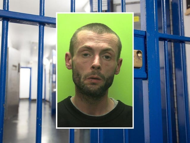 Robert Sisson, 37, of Gabrielle Close, Nottingham, pleaded guilty to burglary, two shop thefts and stealing an electric scooter. He was jailed for two years and five months. (Picture: Nottinghamshire Police.)