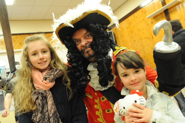 Capt Hook, Ian Findlay, meets youngsters Angel De Jong and Anna Blackwood at the SciFi Invasion at Jarrow's Primrose Village Centre. Remember this from 6 years ago?