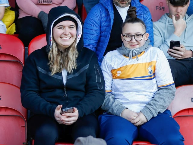 Mansfield Town fans ahead of kick-off at Grimsby Town.