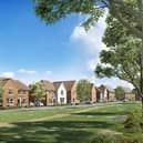 A computer-generated image of a street scene at Barratt Homes' new development in Brinsley.