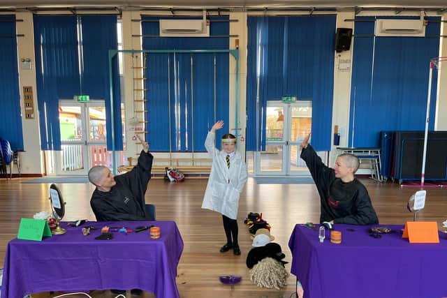 Deputy head Paula McCay (left) and assistant head Nik Shivley shaved their heads in a fun ‘No Hair, Don’t Care!’ stunt at Philip Neri with St Bede Catholic Voluntary Academy in Mansfield.