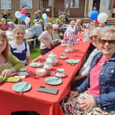 Residents enjoying a tea party at Basil Russell Playing Fields in Nuthall.