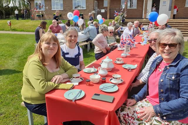 Residents enjoying a tea party at Basil Russell Playing Fields in Nuthall.