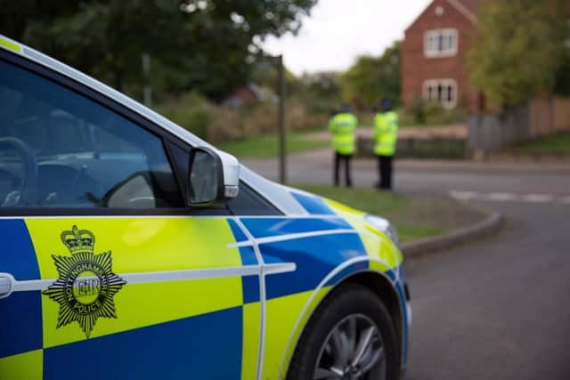Two police cars were damaged as officers ended a dramatic high-speed pursuit through a residential area in Mansfield.