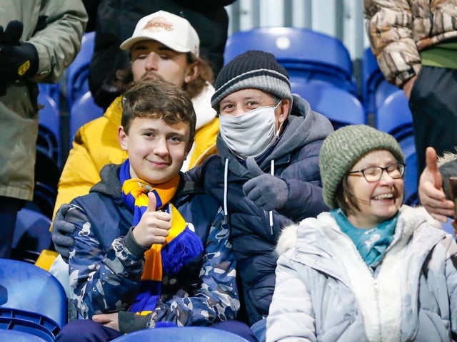 Mansfield Fans at the match against Carlisle Utd.