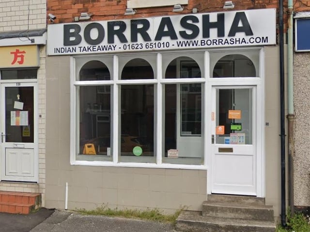 Indian takeaway Borrasha, Carter Lane, Mansfield, was handed a three-out-of-five rating after assessment on April 27.