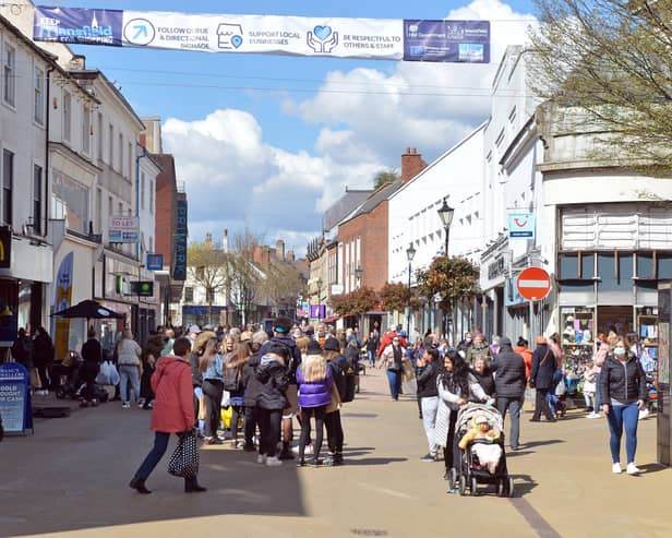 Mansfield town centre is getting busier as restrictions are eased, according to new figures.