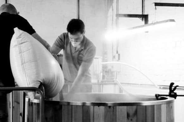 Lead brewer Andy and the team produce beer three times a week on their 10-barrel brewing kit