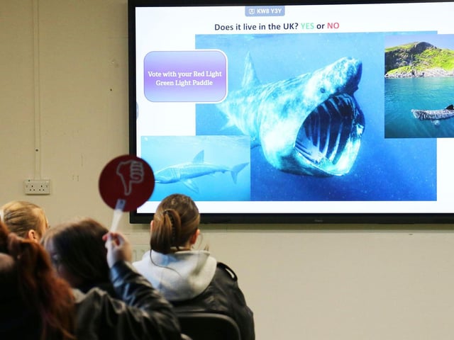 Laura Bacon challenged students to guess which animals were native to the UK