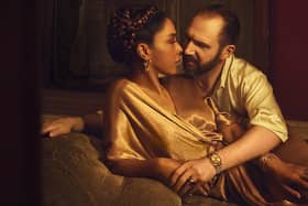 Sophie Okonedo as Cleopatra and Ralph Fiennes as Anthony. Photo by  Jason Bell.