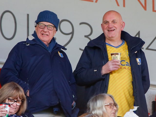 Mansfield Town fans at the defeat to Swindon Town.