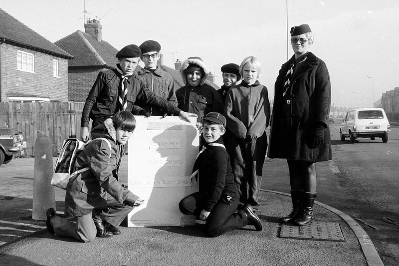 An Ollerton Scouts Mile of Pennies in 1974.