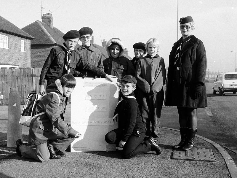 An Ollerton Scouts Mile of Pennies in 1974.