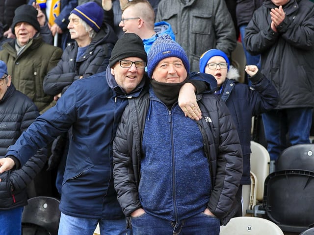 Mansfield Town fans enjoy the day at Newport County.