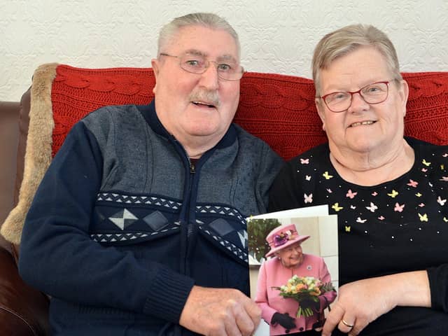 Gordon and Doreen Peacock received a card from the Queen as part of their 60th wedding anniversary celebrations. Picture by Brian Eyre.