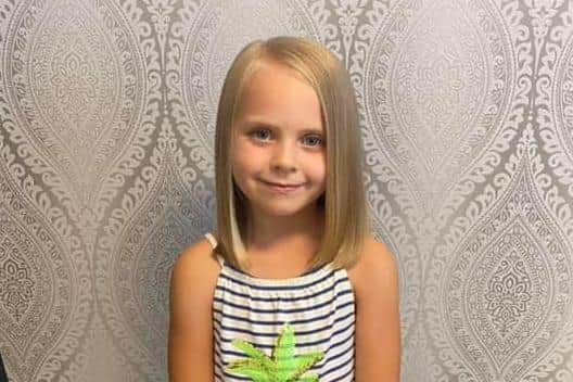 Lydia had 12 inches of hair cut to donate to the Little Princess Trust