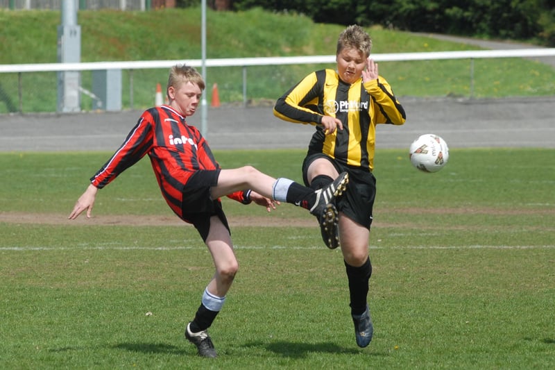 Mansfield Youth League Supplimentary Cup Finals in 2009. FC Interski (Red) v Worksop Town Juniors