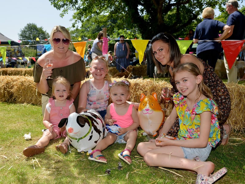 Brooke Farm Summer Fun Day. Pictured enjoying the sunshine are Sarah Smith, Charlene Sacco, Jasmine Sacco, 11, Isabelle Sacco, two, Madi Smith, eight and Darcy Smith, two