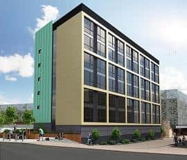 An artist's impression of the hotel planned for Stockwell Gate North as part of the £12 million regeneration in Mansfield.