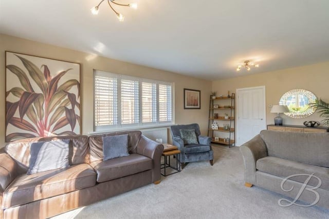 Dual-aspect windows make brightness guaranteed in the living room at the £325,000-plus property. The room is perfect for family gatherings or for putting your feet up after a long day.