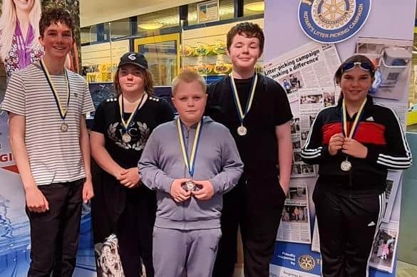 Police cadets took part in a charity swim in Mansfield.