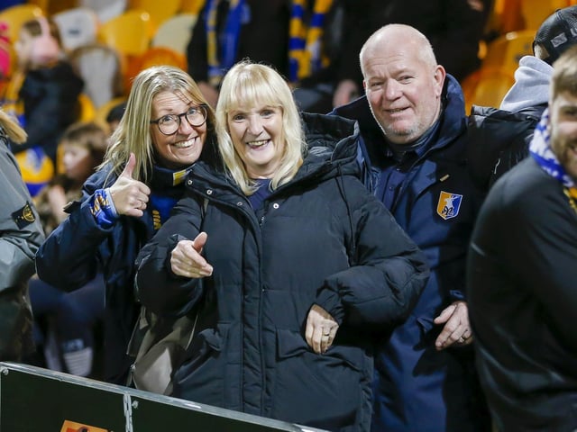 Mansfield Town fans ahead of the 0-0 draw with Newport County.