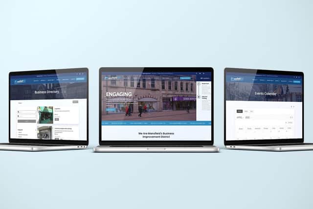 Mansfield BID's new website.