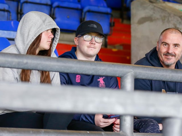 Mansfield Town fans enjoy the 3-0 win at Oldham Athletic.
