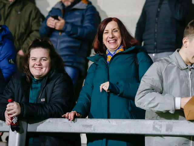 Some of the Mansfield Town fans who headed to Burton for the EFL Trophy defeat.