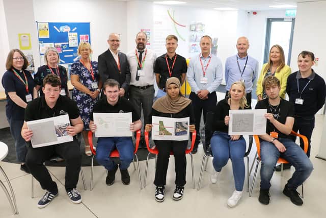 A group image of Kier, West Nottinghamshire College, and Sherwood Forest Hospitals colleagues with winning Students.