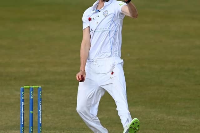 George Scrimshaw has extended his deal with Derbyshire and says he can't wait to start working with new head of cricket Mickey Arthur. (Photo by Gareth Copley/Getty Images)