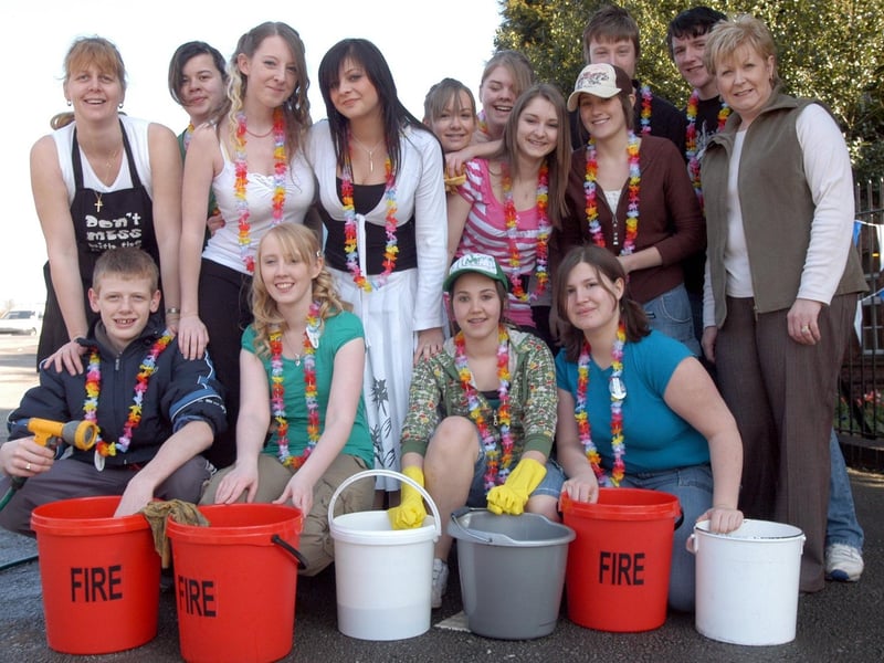 Fundraisers who took part in a car wash held at Kirkby's Hill Methodist Church to raise money to supprt Ashfield School Choir on their trip to Germany.