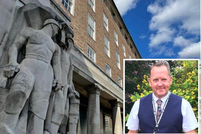 Nottinghamshire County Council holds its meetings at County Hall. Inset: Councillor David Martin.