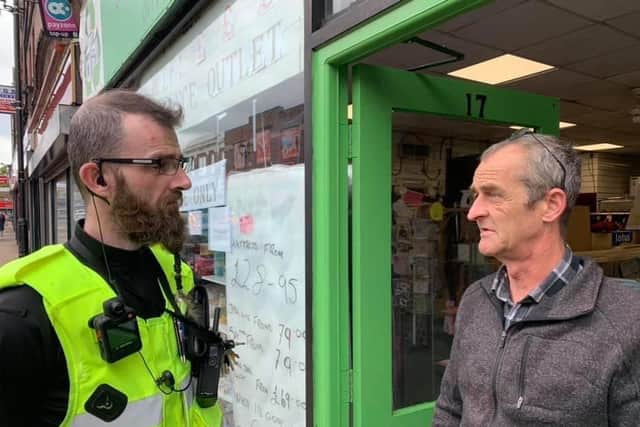 Ray O’Connor from The Shop with David Robinson, a Community Protection Officer from Ashfield District Council  - Picture David Hennigan